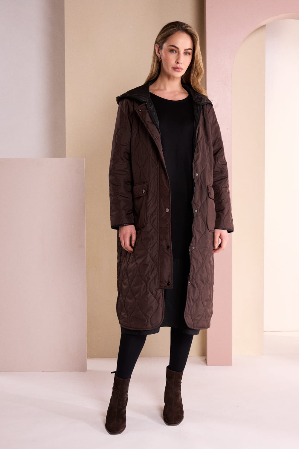 NAYA Patch Dress With Snood