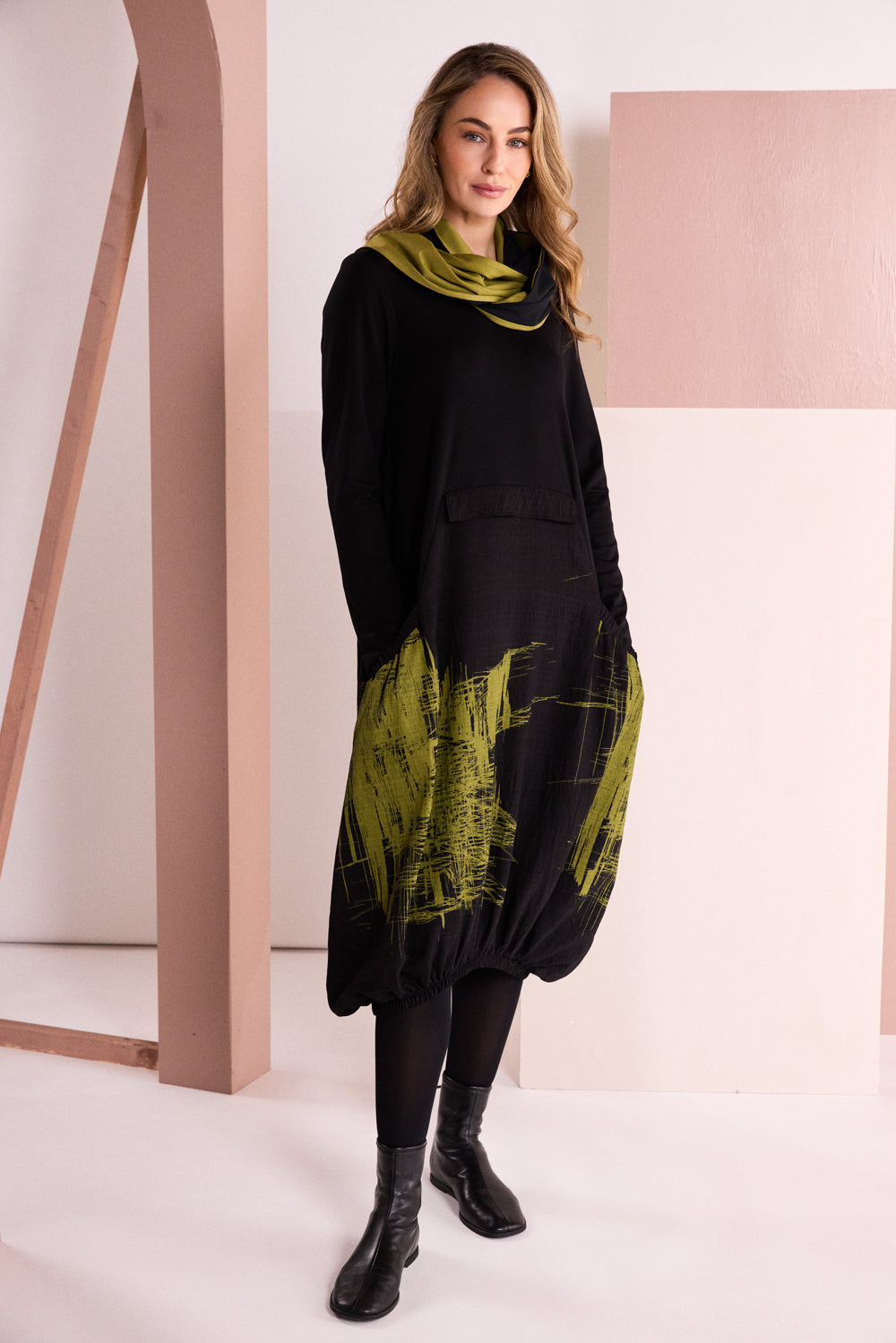NAYA Scratch Print Dress