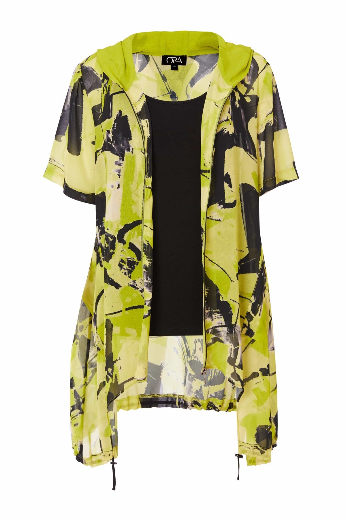 ORA Lime Print Sheer Jacket