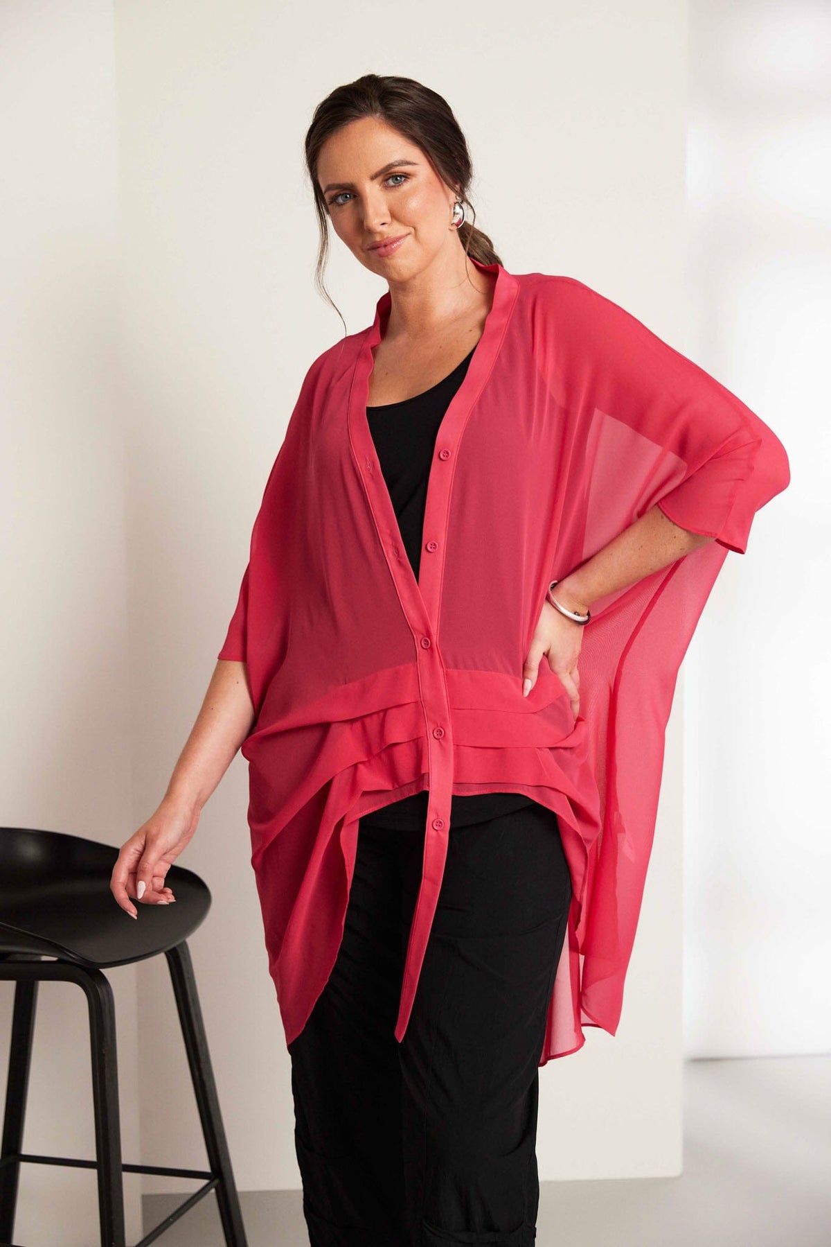 ORA Longline Ruched Shirt