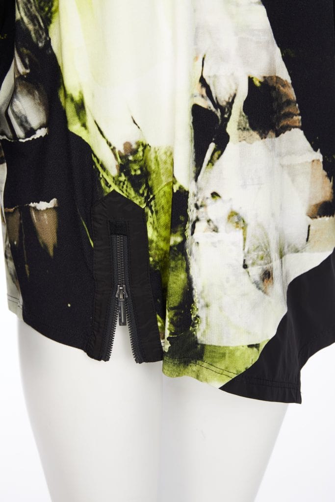 ORA Lime Print Asymmetrical Top