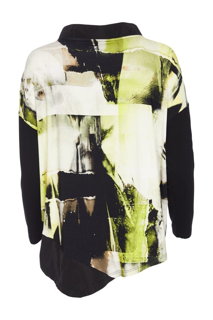 ORA Lime Print Asymmetrical Top