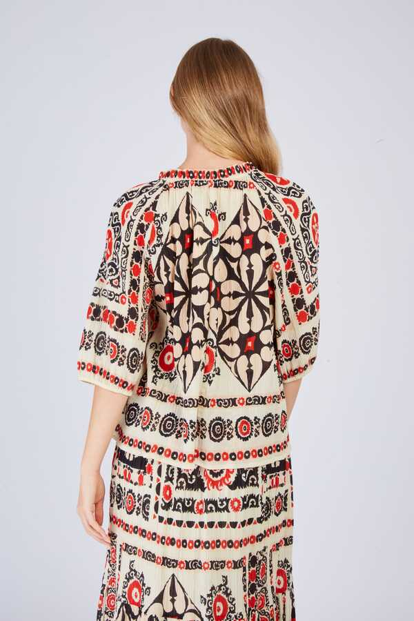 Derhy Tile Print Blouse