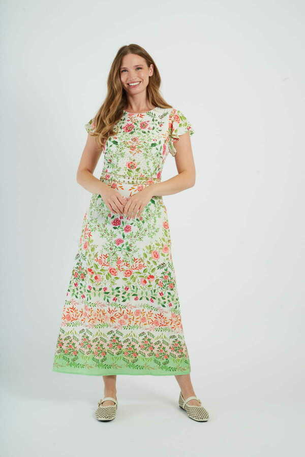 Derhy Fluted Sleeve Dress