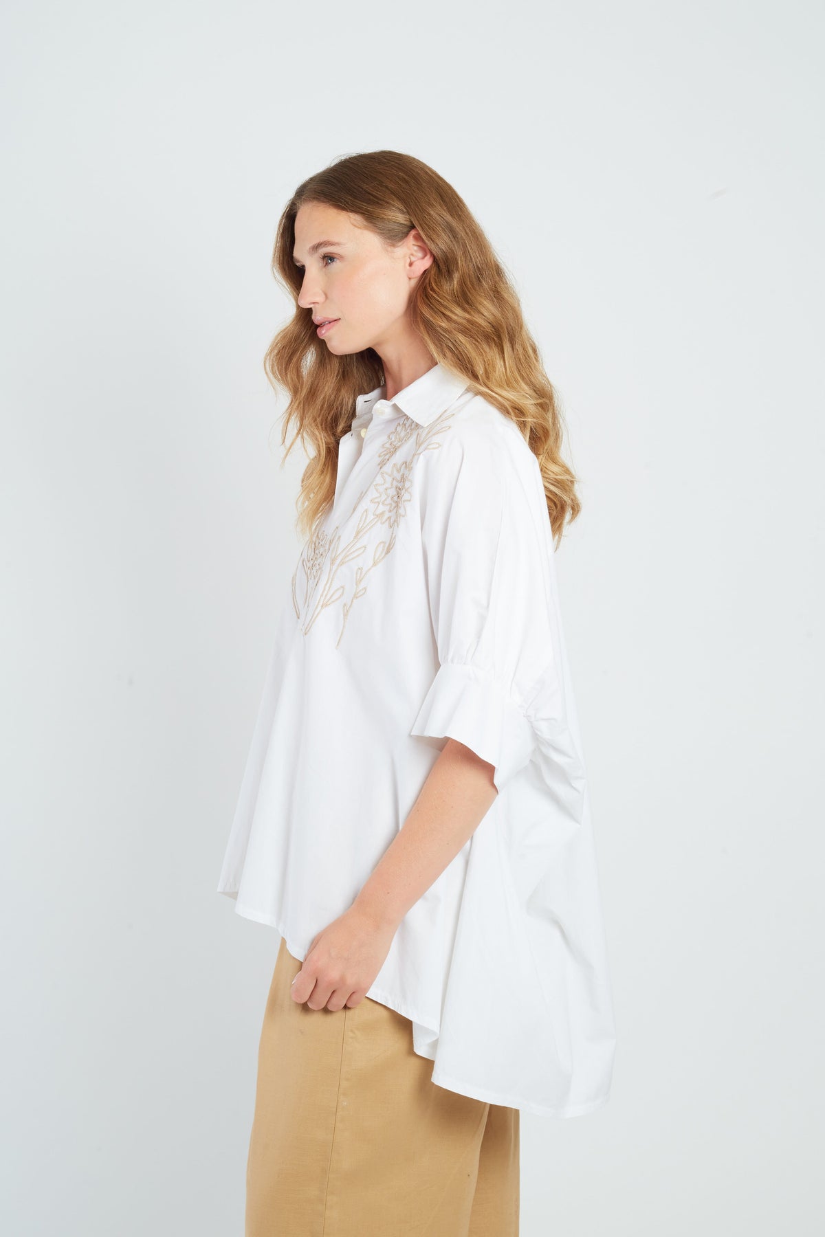 Derhy Floral Stitch Shirt