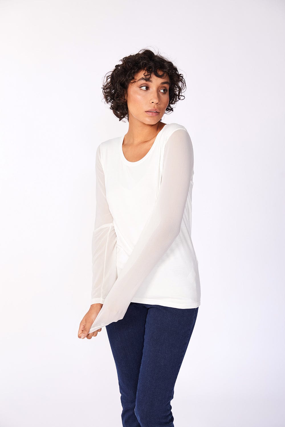 PERUZZI Mesh Sleeve Top