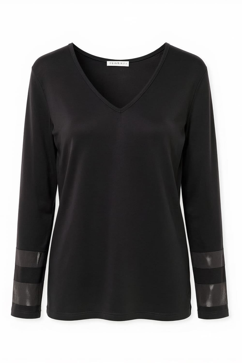 Peruzzi Banded Mesh Sleeve Top