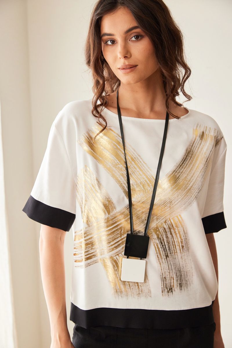 PERUZZI Gold Stroke Top