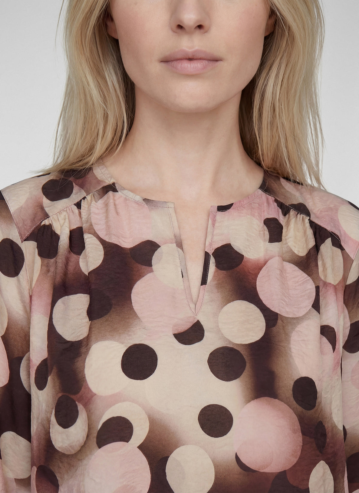 RABE Print V Neck Blouse