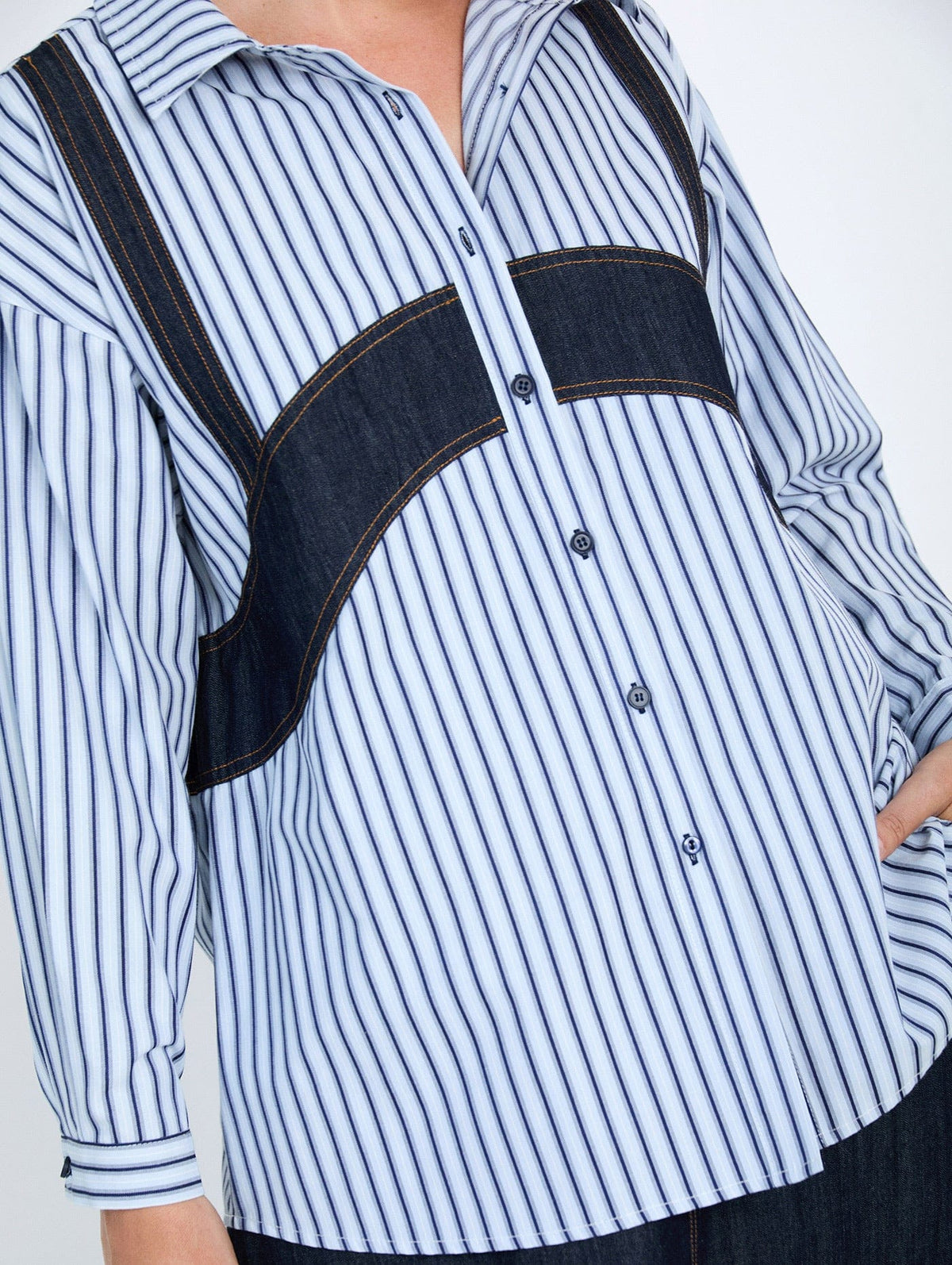 Skatie Denim Detail Shirt