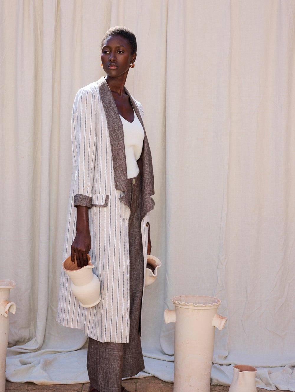 Skatie Mixed Fabric Coat