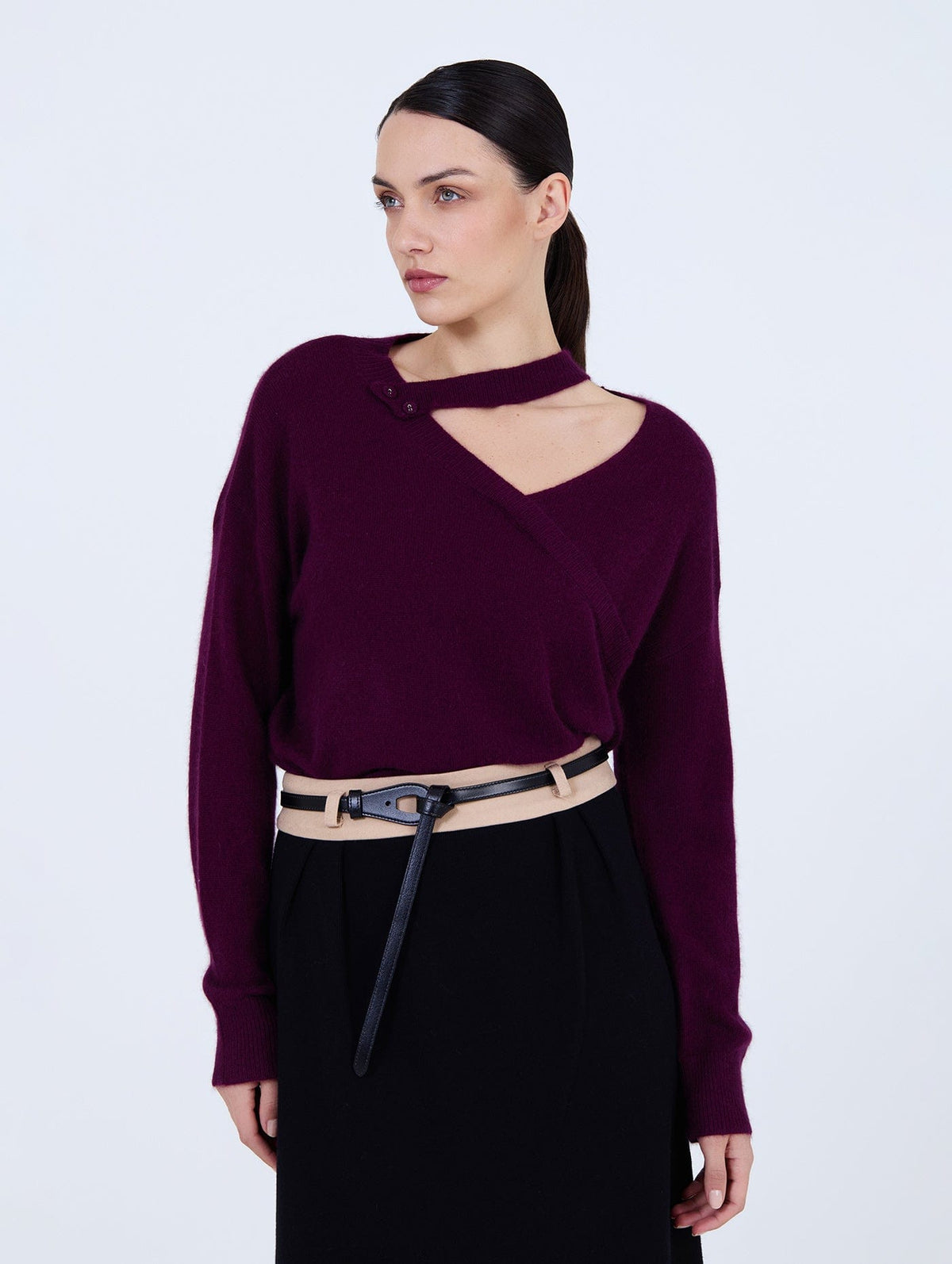 Skatie Off Strap Detail Knit