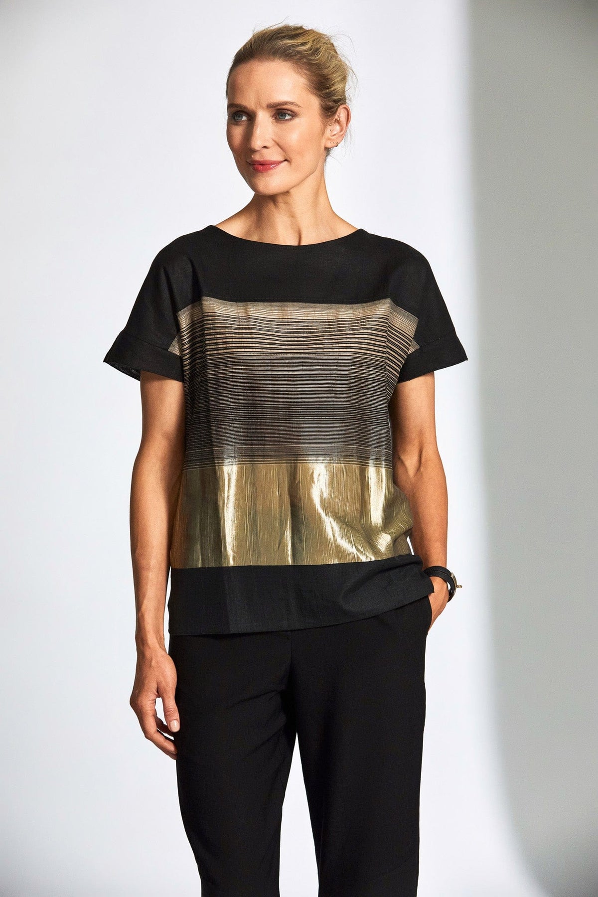 PERUZZI Graded Metallic Stripe Top