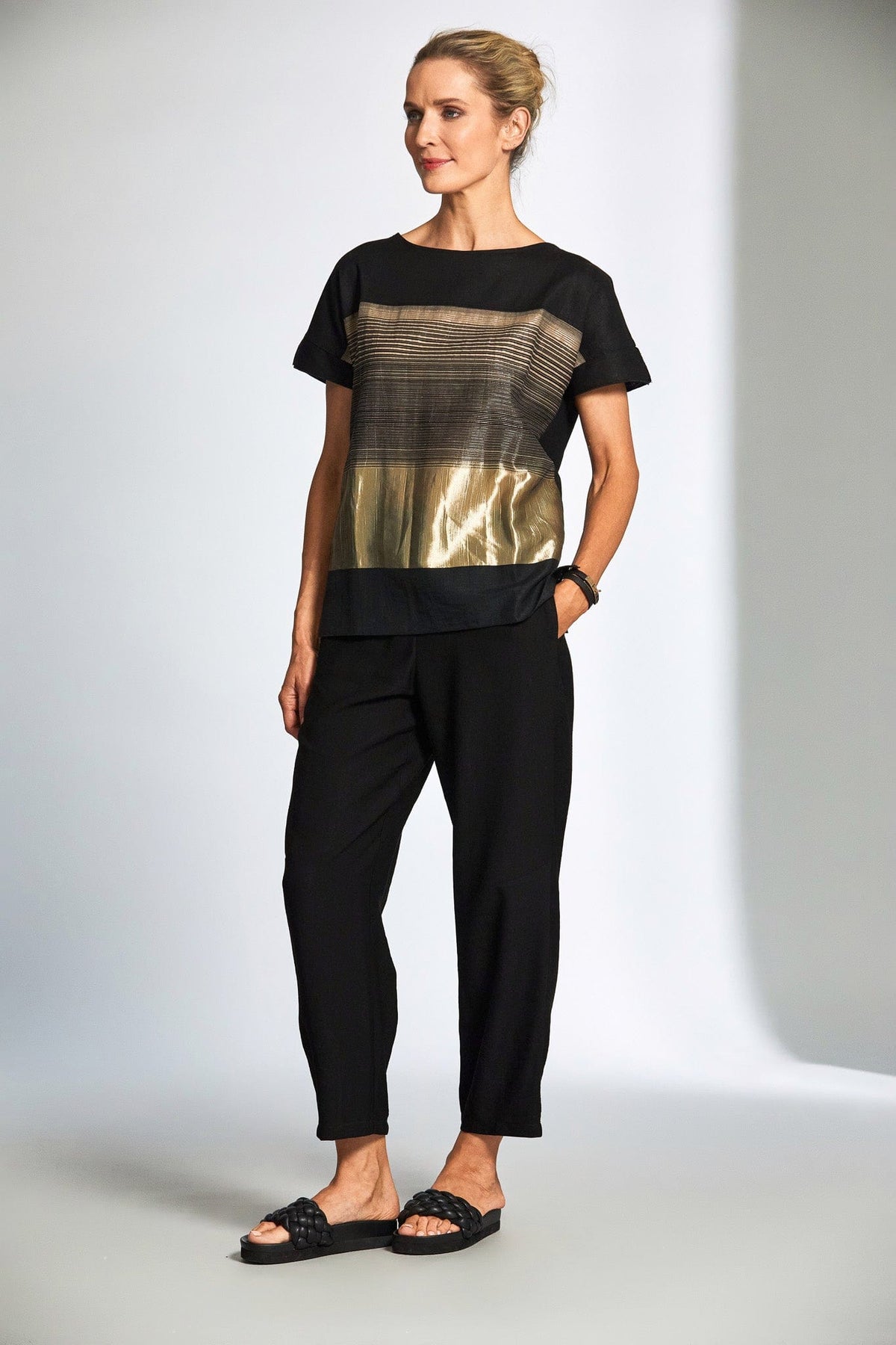 PERUZZI Graded Metallic Stripe Top