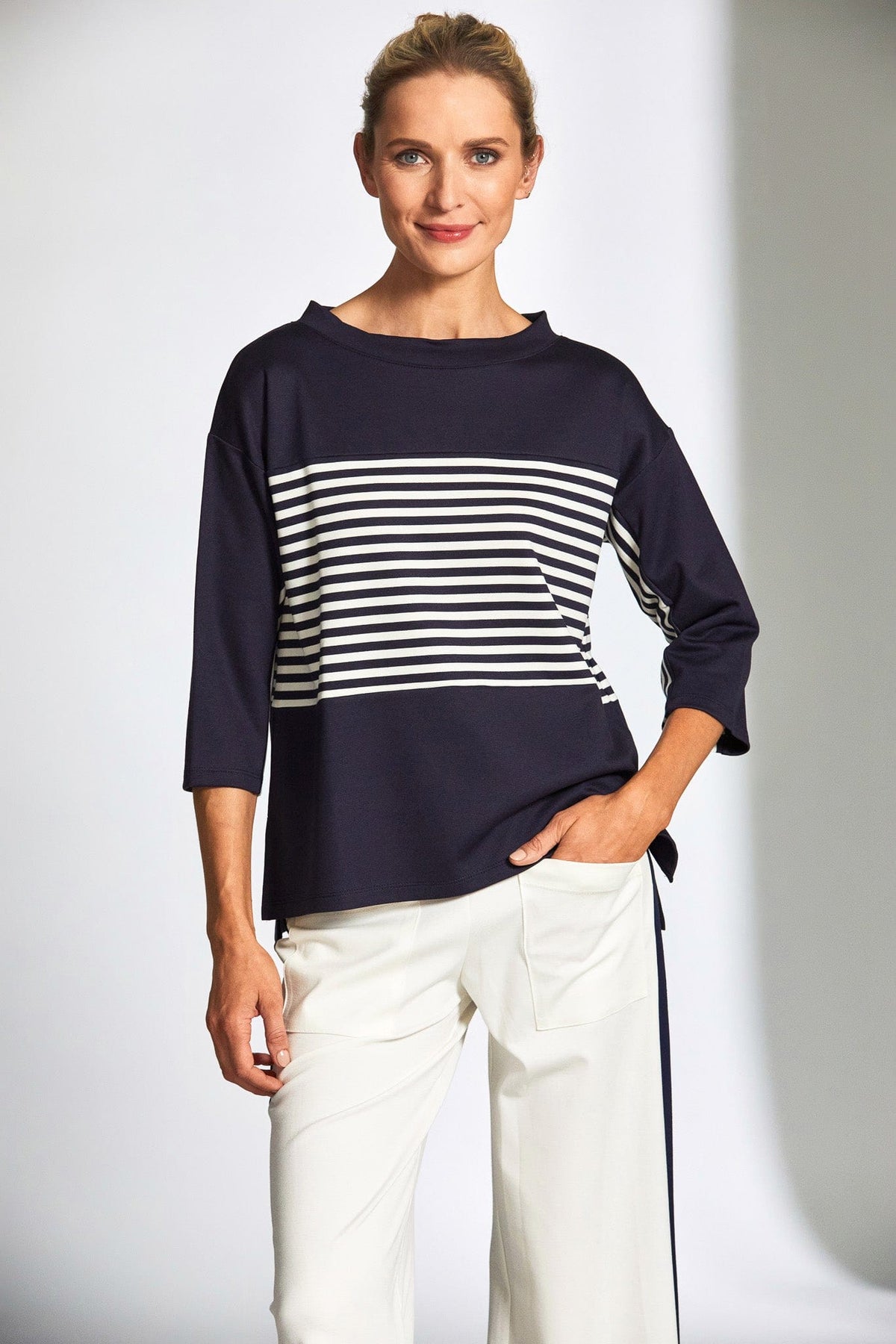 PERUZZI Side Stripe Crop Trouser