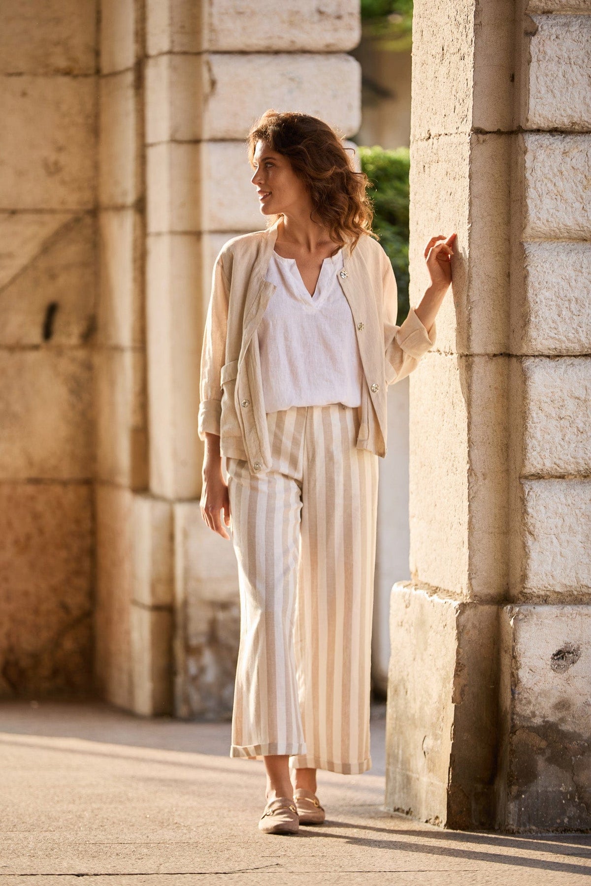 Peruzzi Stripe Linen Trouser