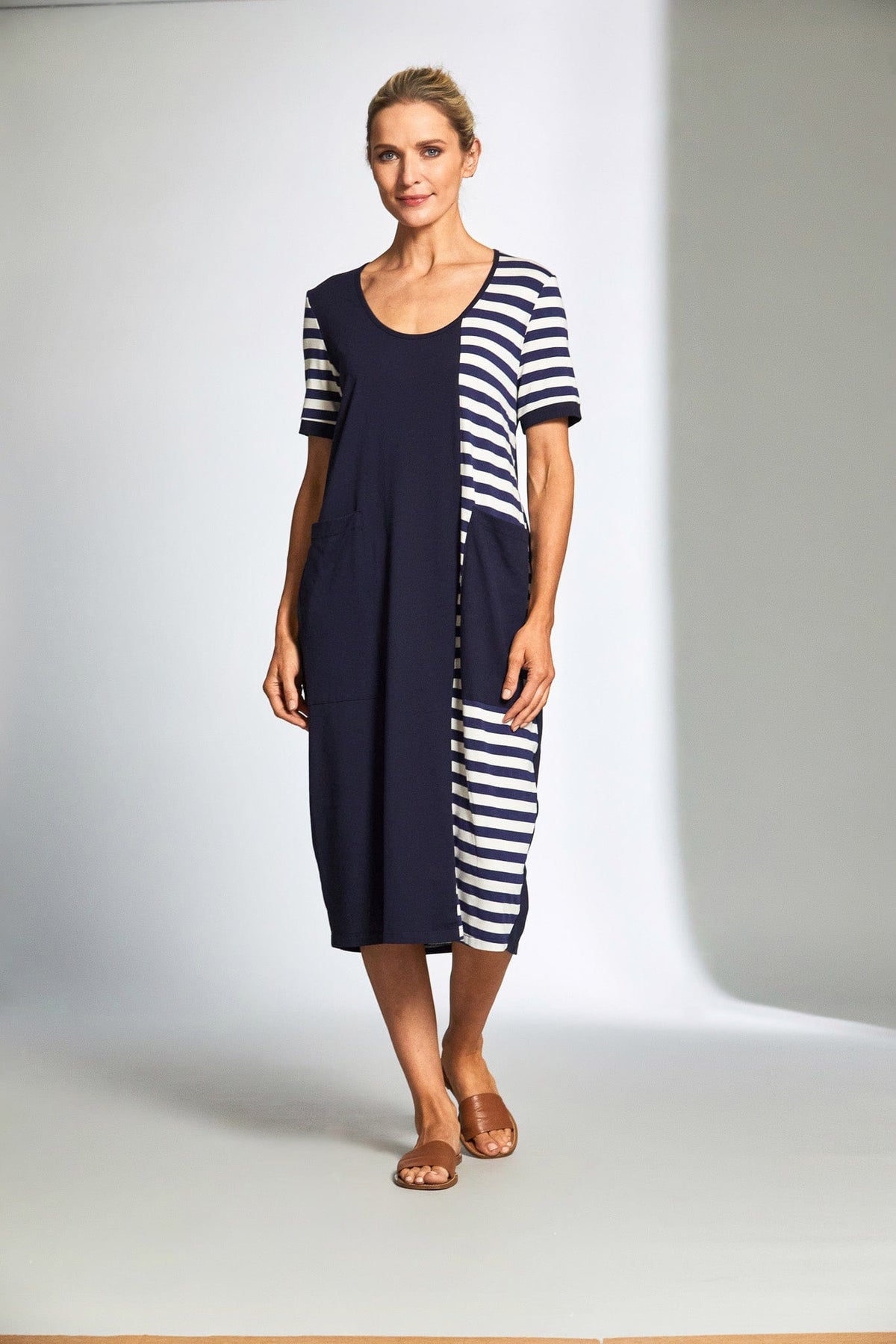 PERUZZI Stripe Panel Dress