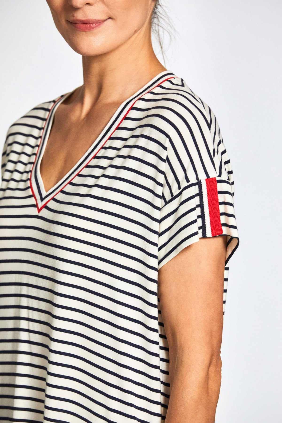 PERUZZI Stripe V-Neck Top