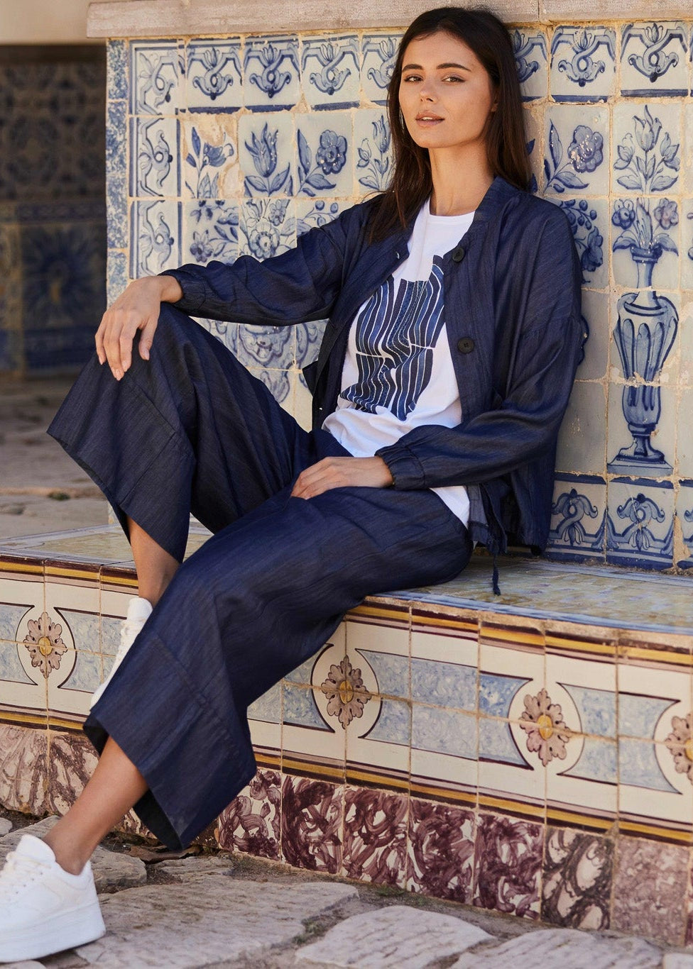 PERUZZI Line Print T-Shirt