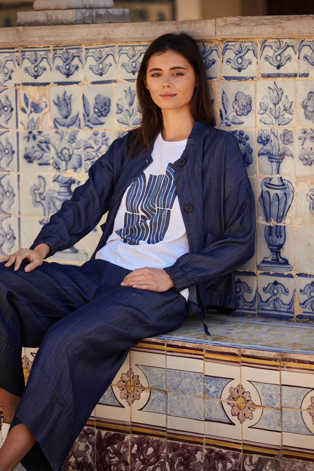 PERUZZI Line Print T-Shirt