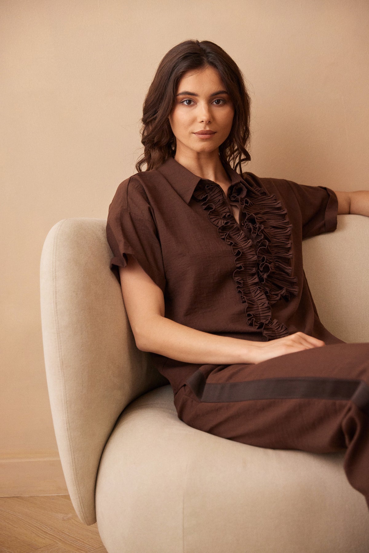 PERUZZI Ruffle Blouse