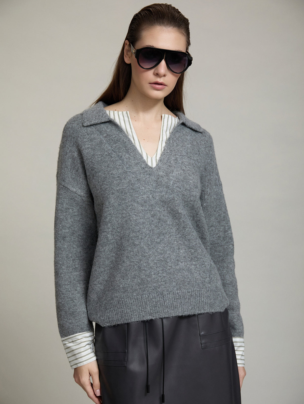Skatie Mock Insert Knit