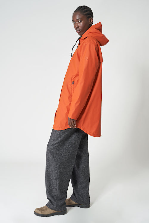 TANTÄ Half Fleece Lined Curved Hem Raincoat