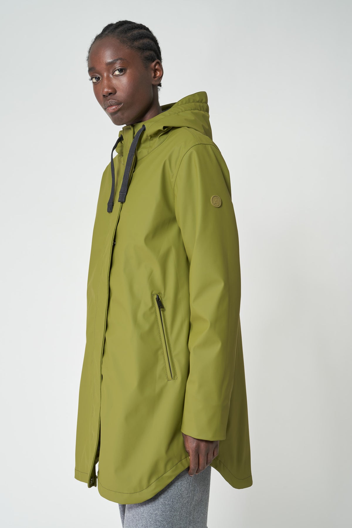 TANTÄ Half Fleece Lined Curved Hem Raincoat