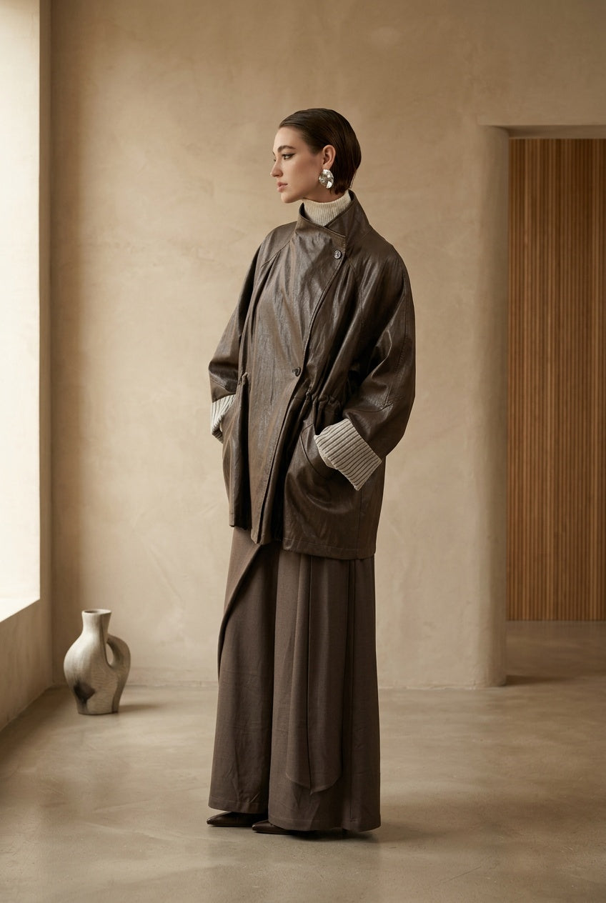 HAAKO Toggle Pleather Jacket