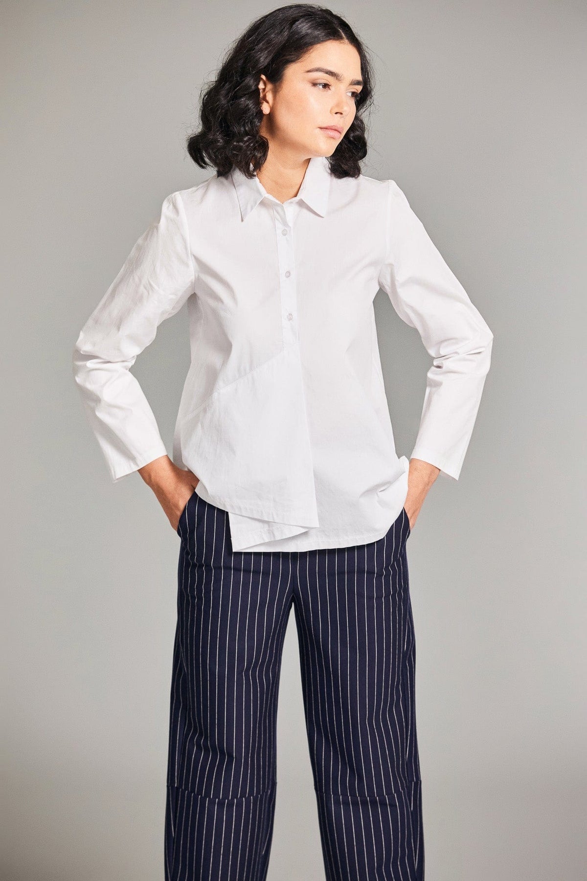 PERUZZI Pinstripe Slouch Trouser