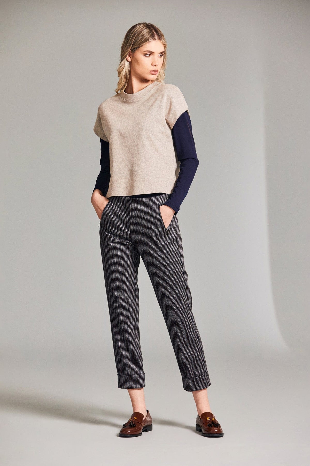 PERUZZI Micro Print Trouser