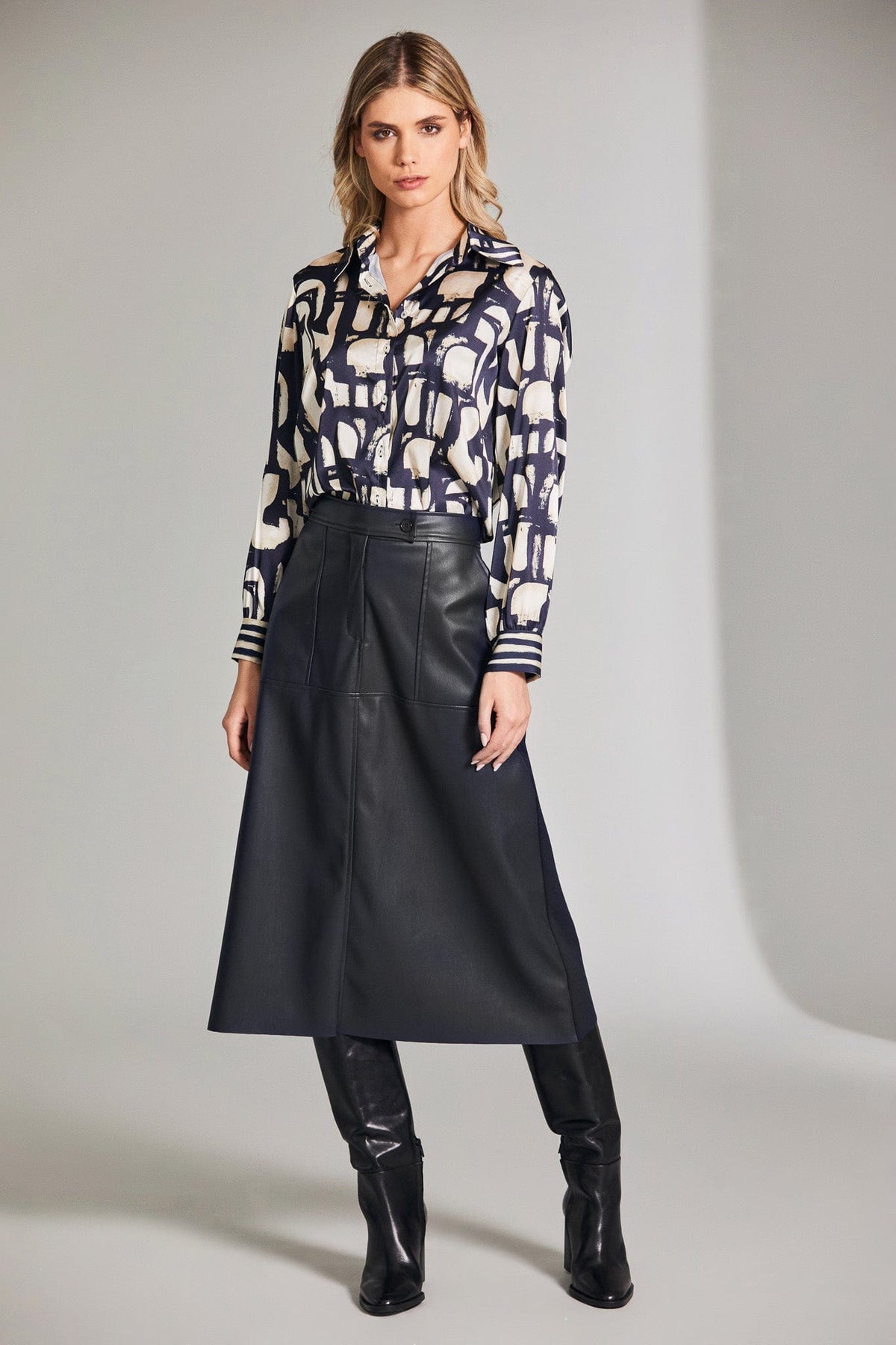 PERUZZI Pleather Skirt