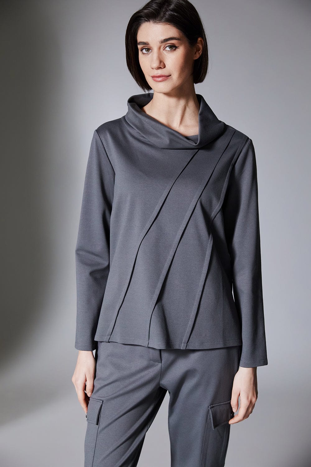 PERUZZI Cowl Pintuck Top