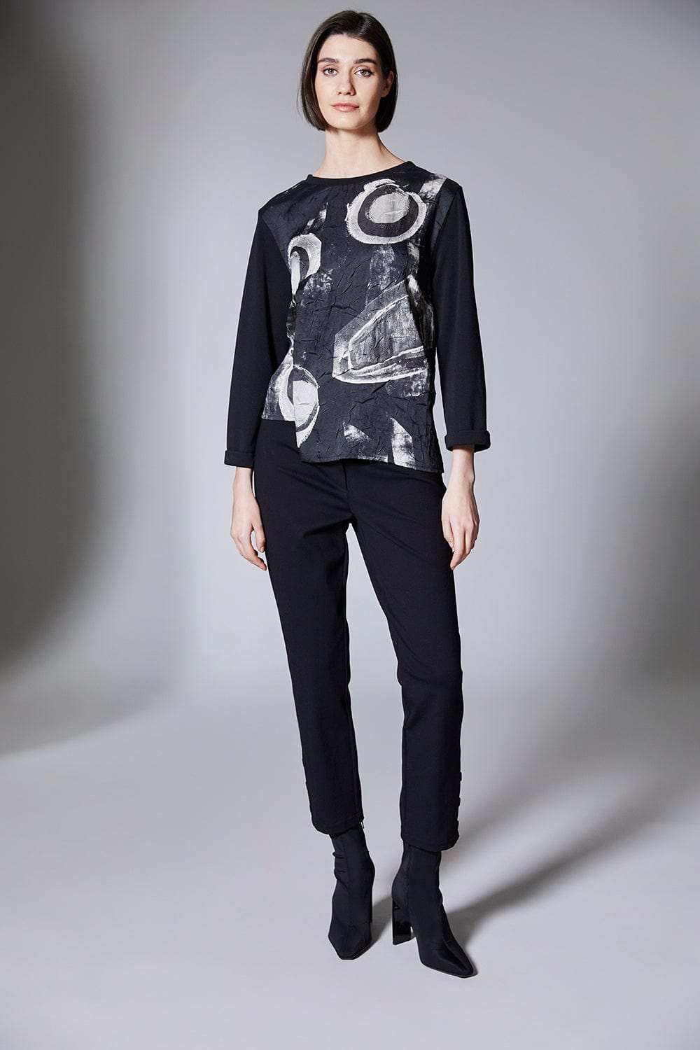 PERUZZI Circle Print Crush Top