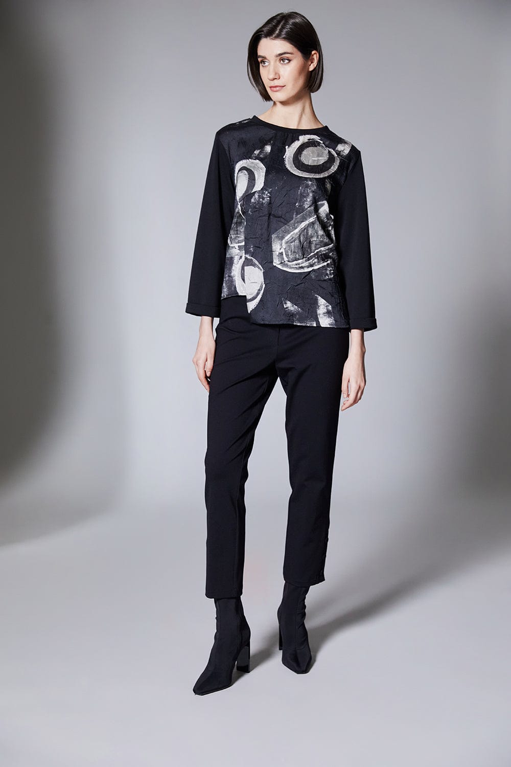 PERUZZI Circle Print Crush Top