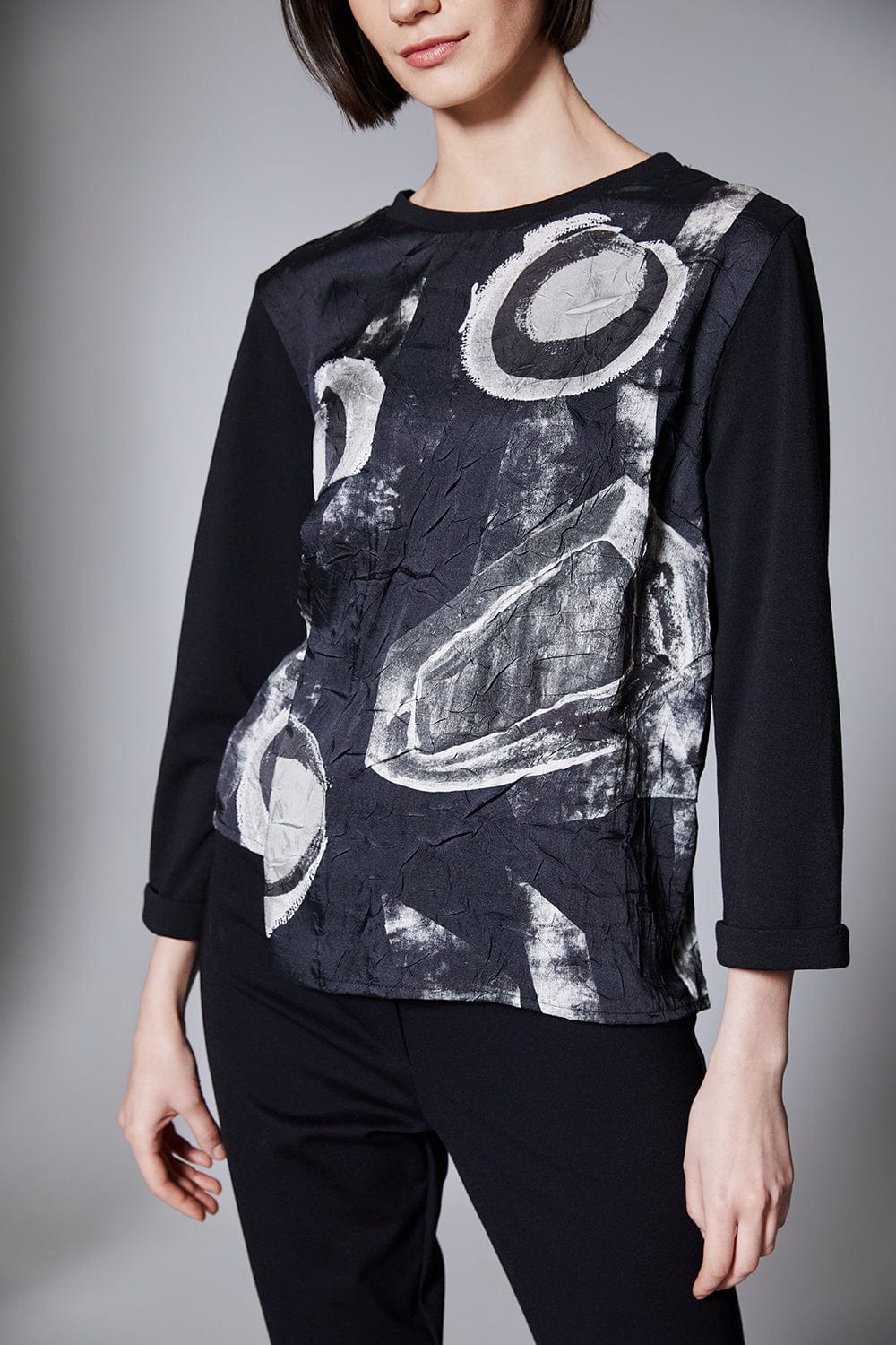 PERUZZI Circle Print Crush Top
