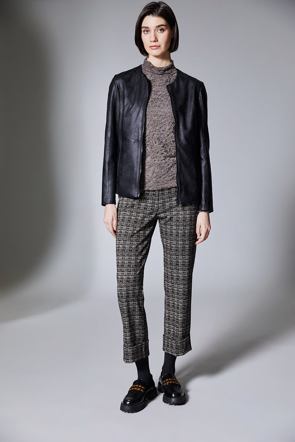 PERUZZI Check Turn Up Trouser
