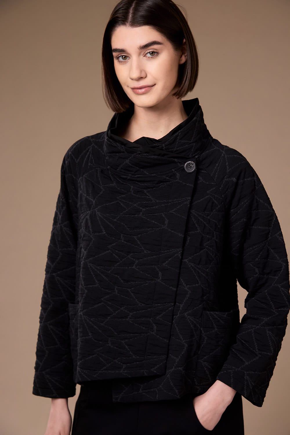 Peruzzi Textured Cross Over Jacket