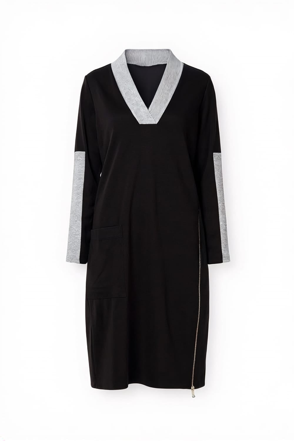 Peruzzi Two Tone V-Neck Dress