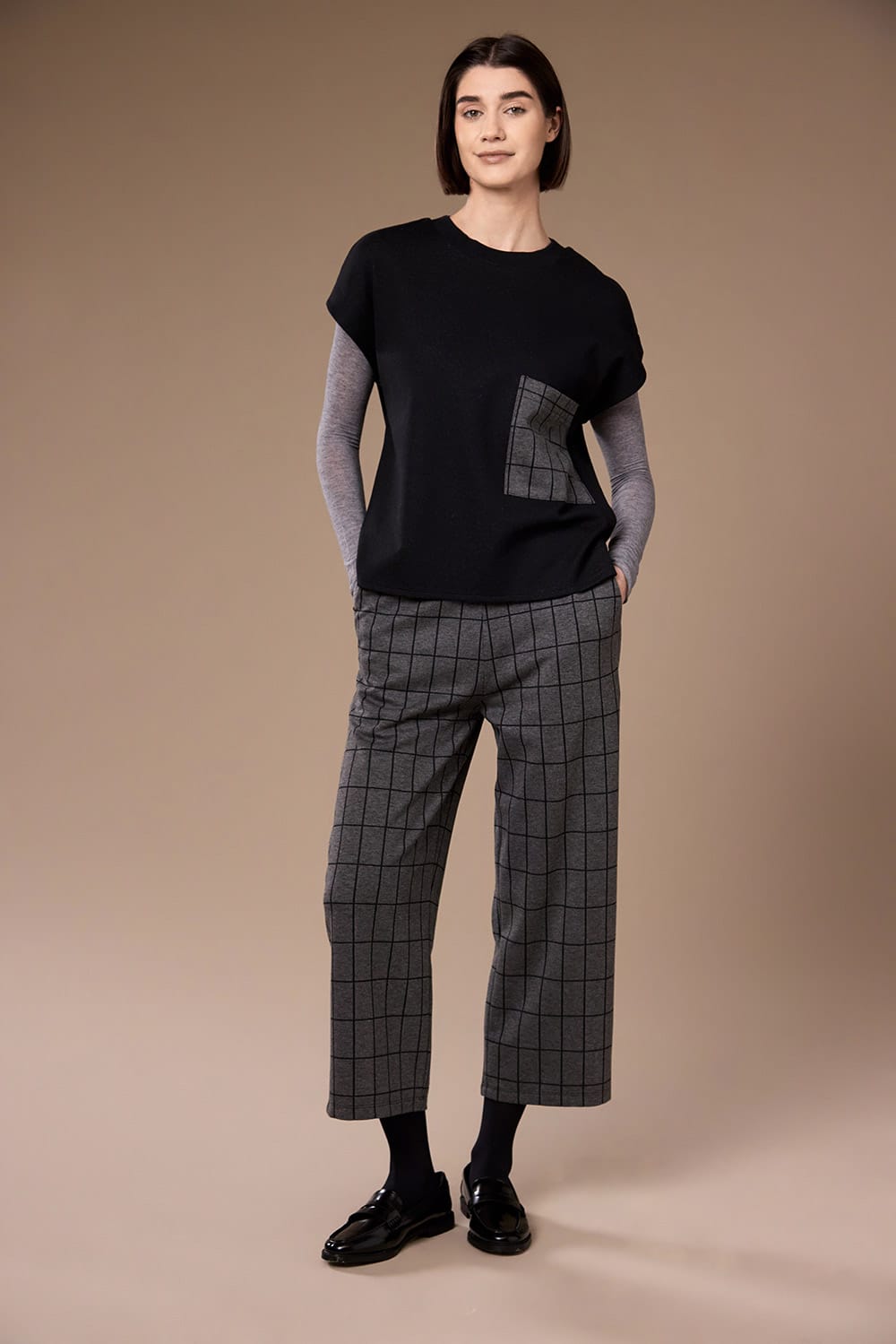 Peruzzi Check Pocket Top