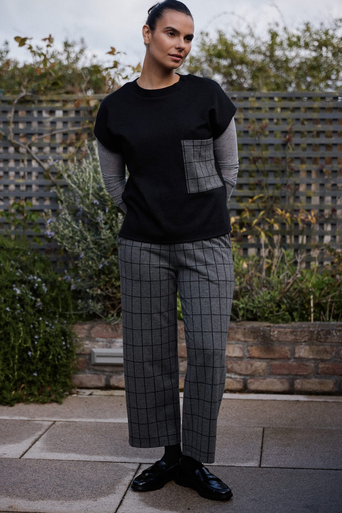 Peruzzi Check Pocket Top