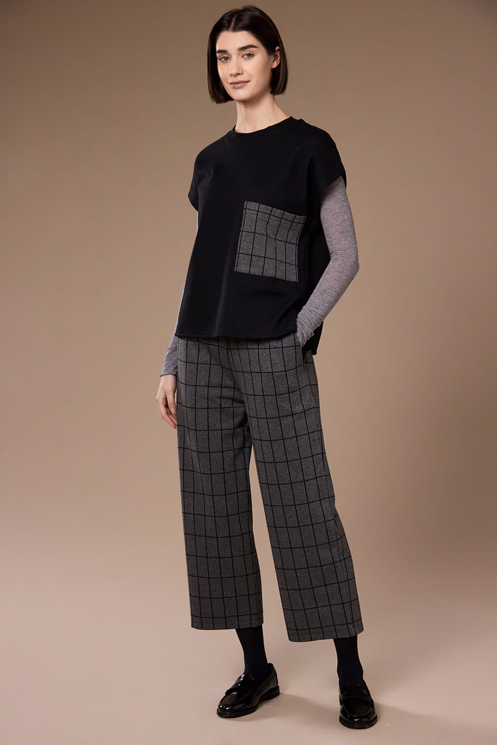 Peruzzi Check Pocket Top