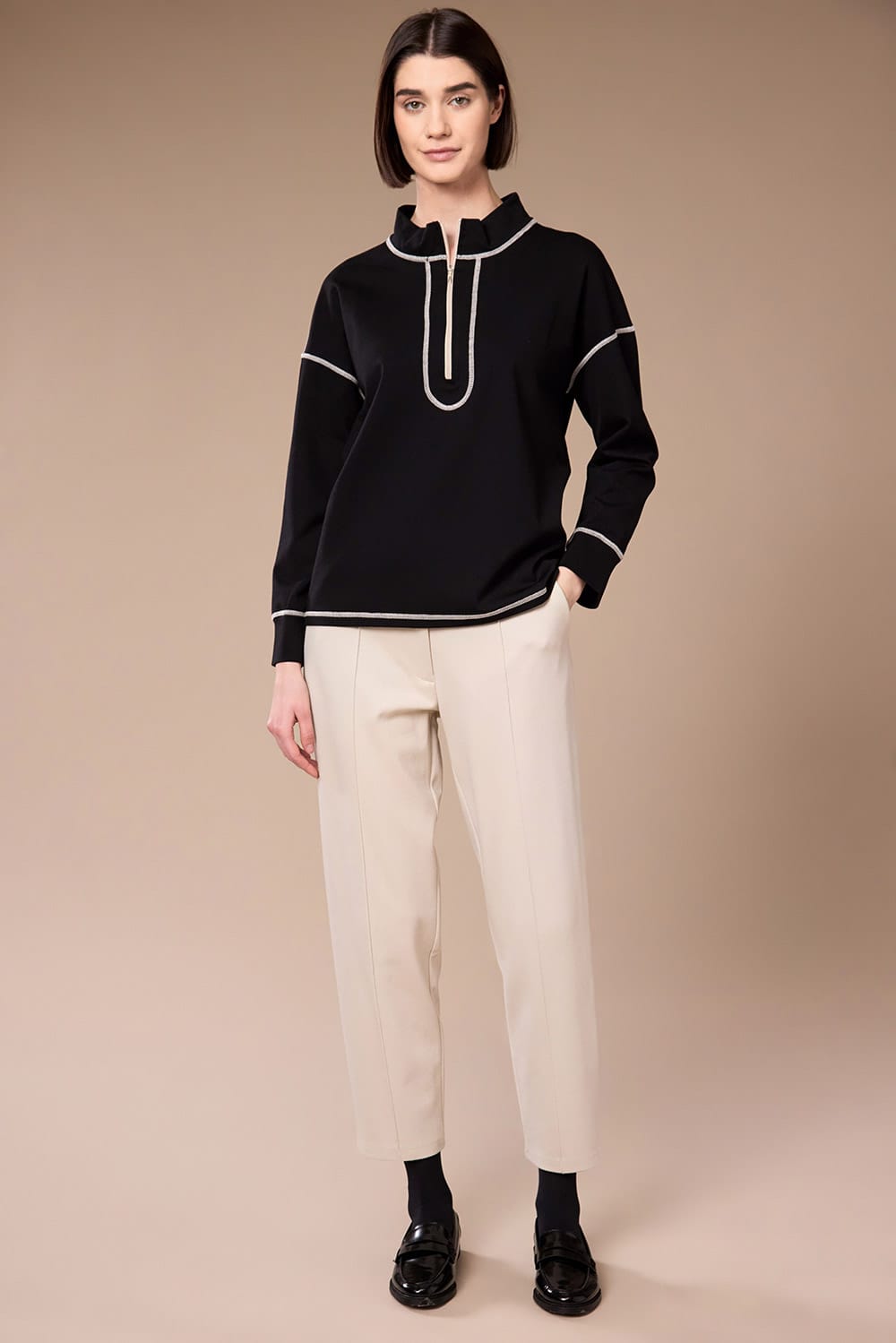 Peruzzi Contrast Stitch Top