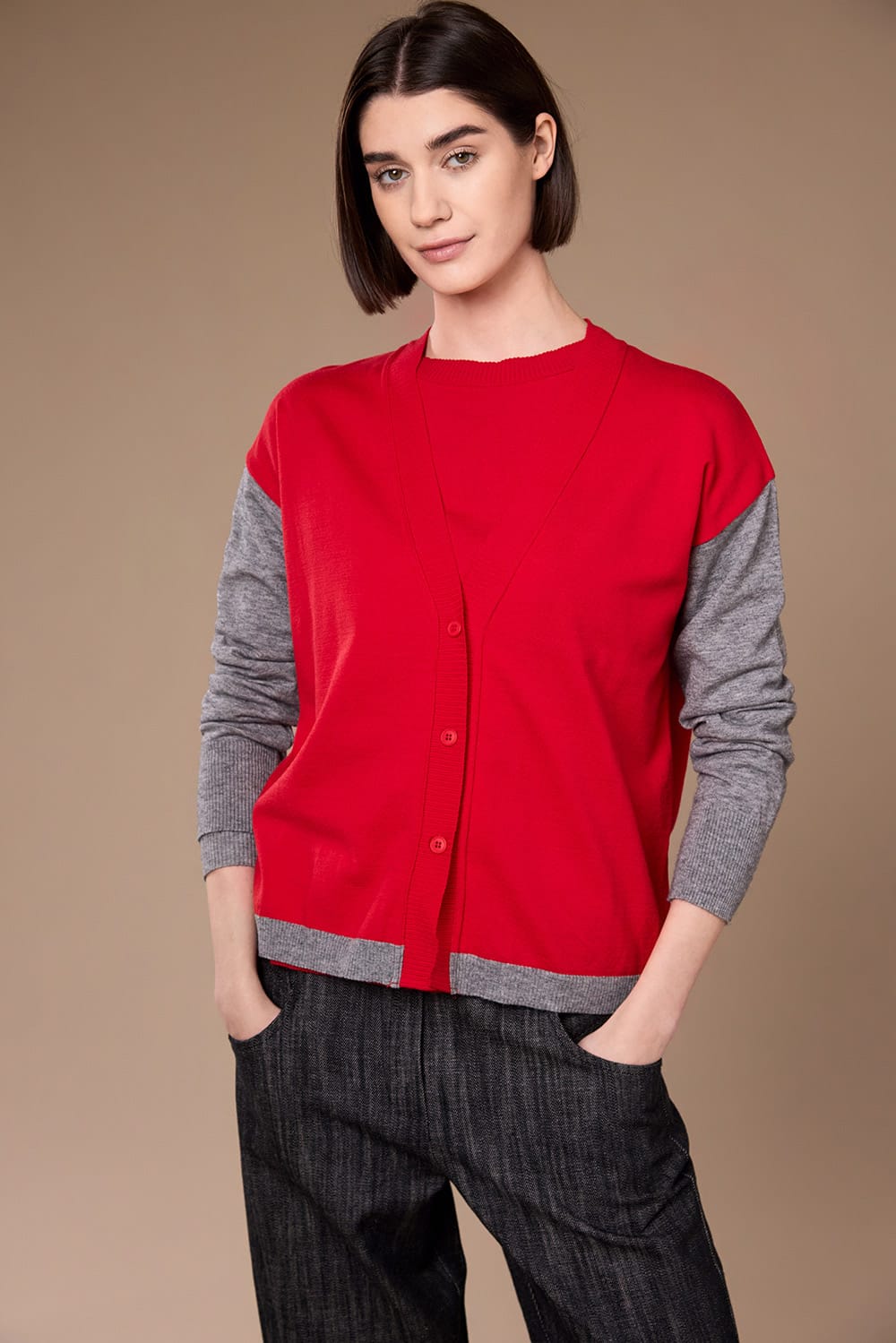 Peruzzi Two Tone Cardigan