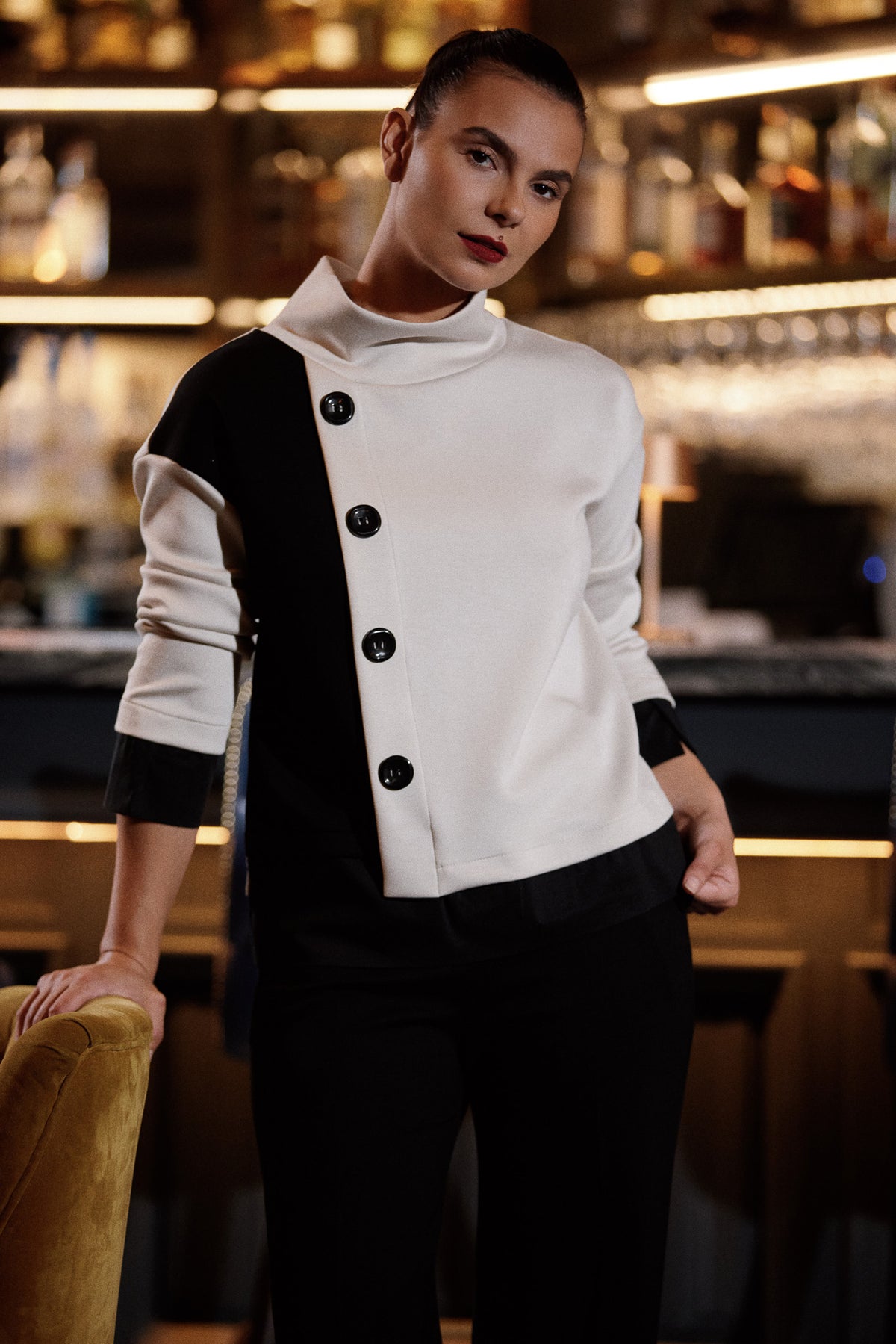 Peruzzi Two Tone Sweater Top
