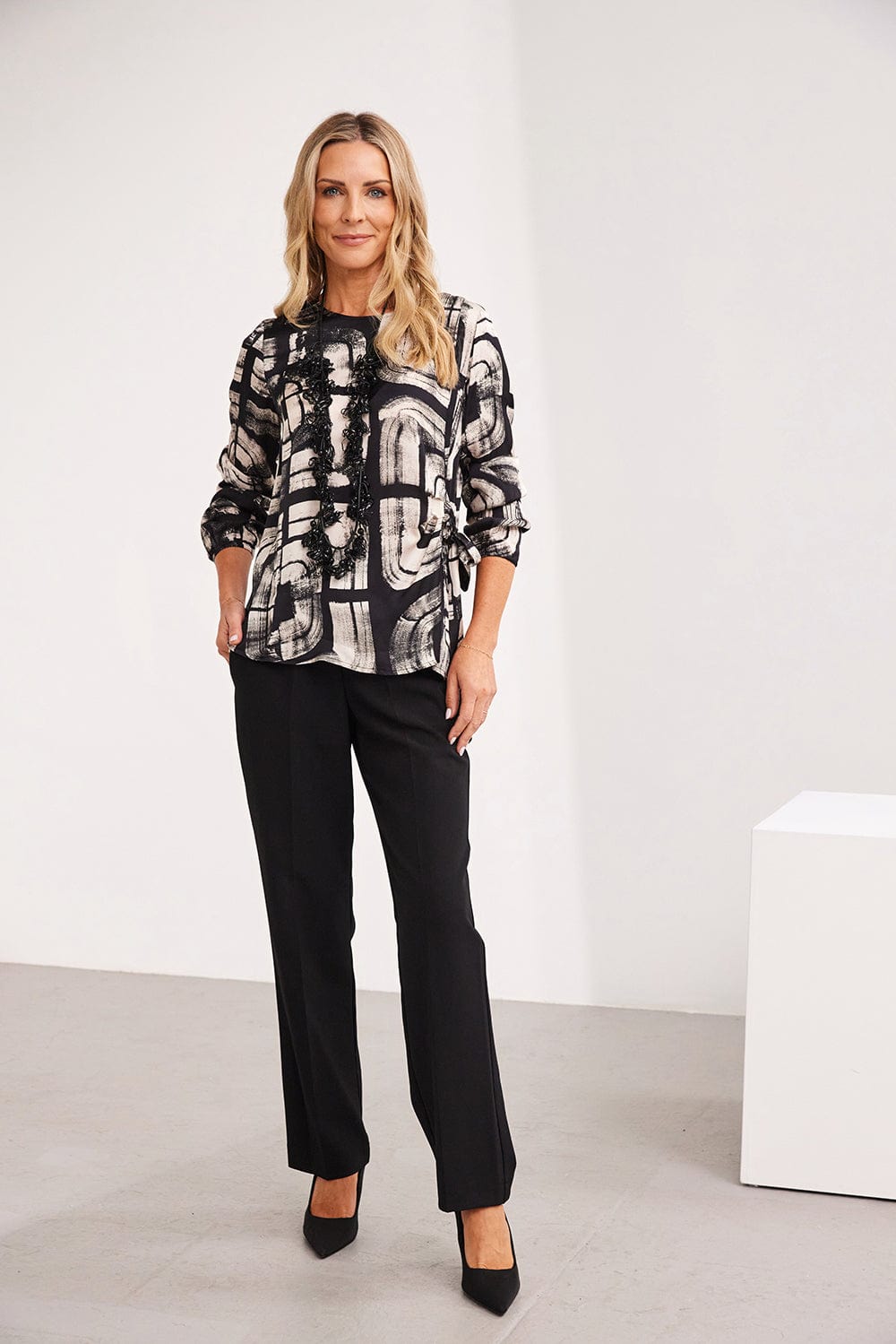 PERUZZI Tie Side Satin Blouse