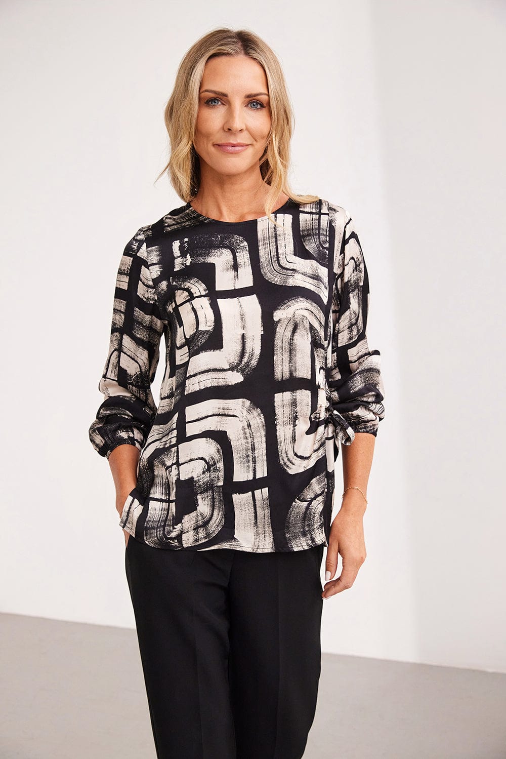 PERUZZI Tie Side Satin Blouse