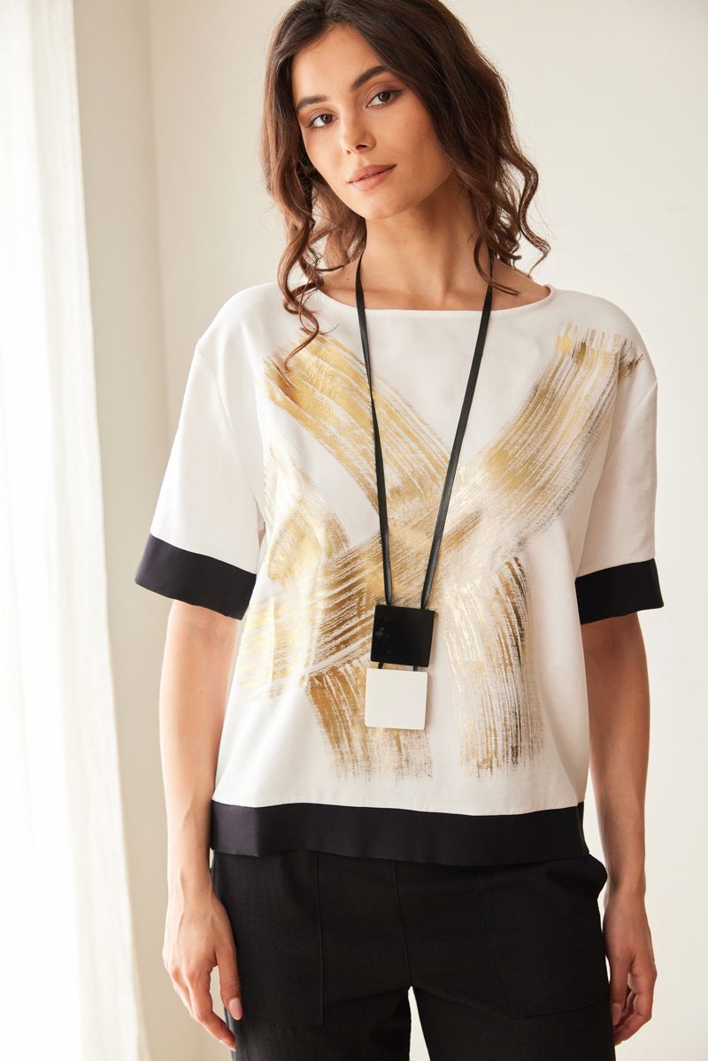 PERUZZI Gold Stroke Top