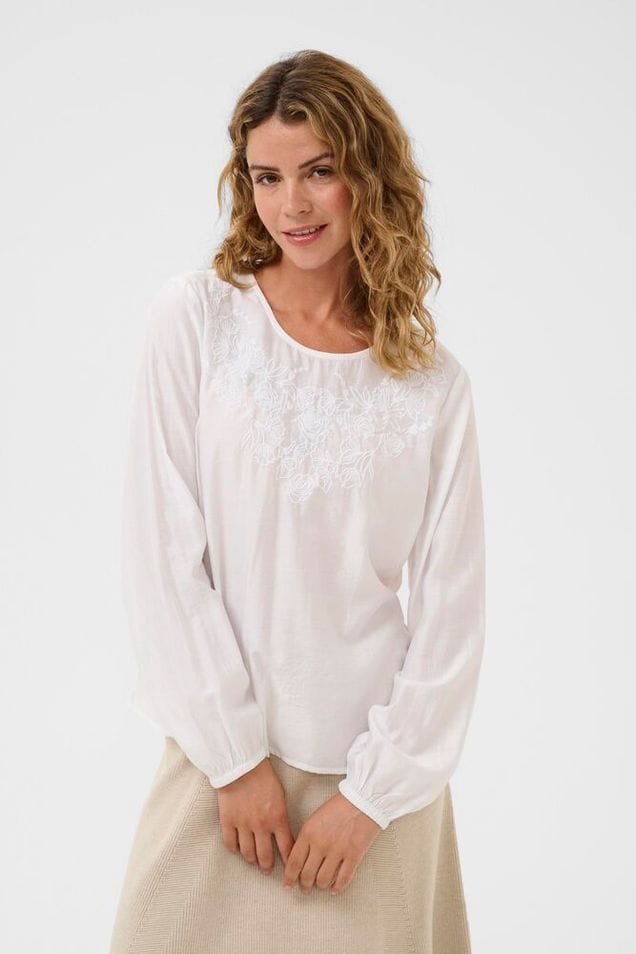 CREAM Embroidered Blouse