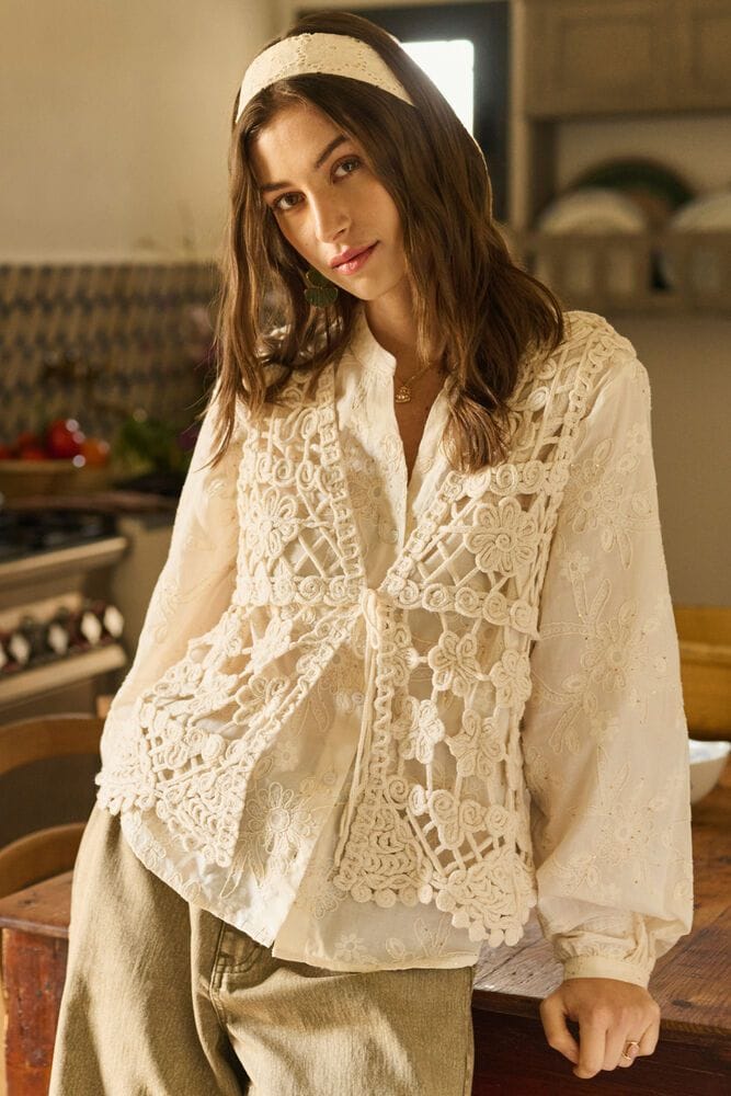 CREAM Crochet Waistcoat